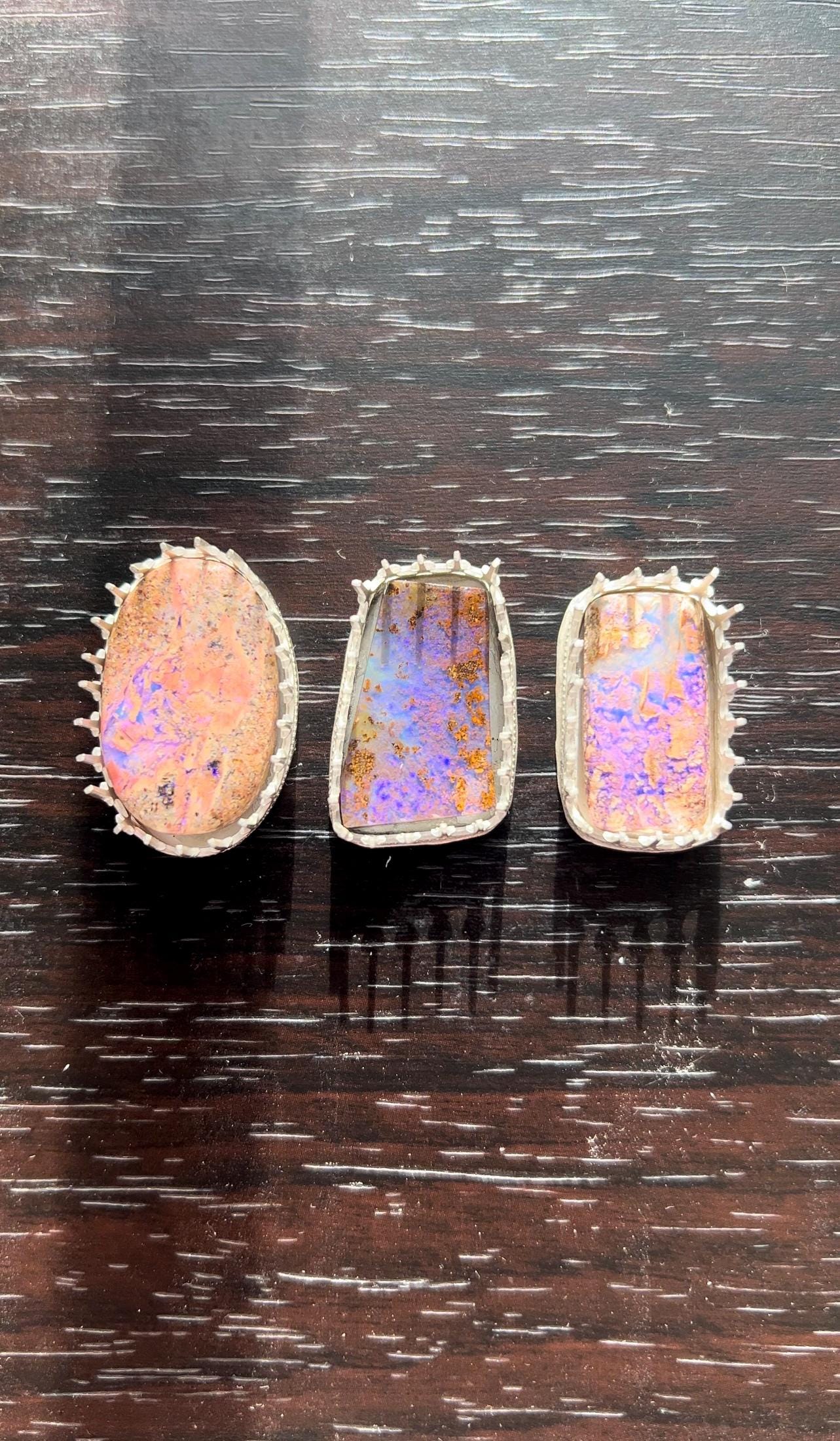 Purple Boulder Opal Bracelet || Beautiful Sterling Silver Opal Bracelet || Australian Boulder Opal Bracelet