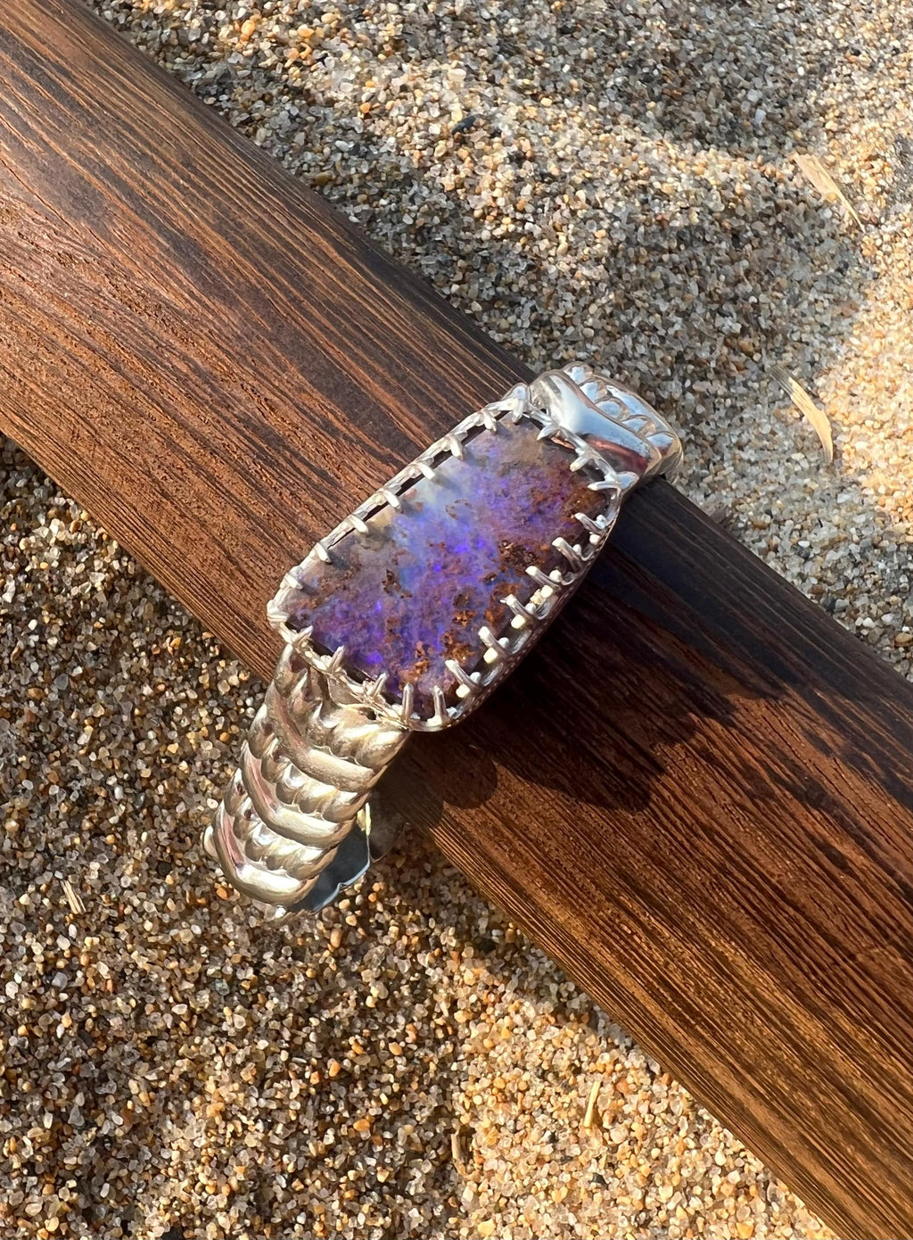 Purple Boulder Opal Bracelet || Beautiful Sterling Silver Opal Bracelet || Australian Boulder Opal Bracelet