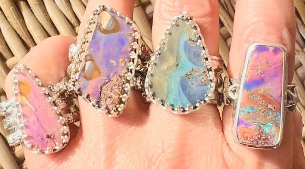 Mermaid Boulder Opal Ring